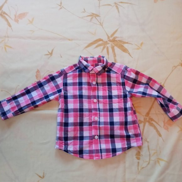 Toddler Boys Plaid Poplin Button Down Shirt - Picture 1 of 4